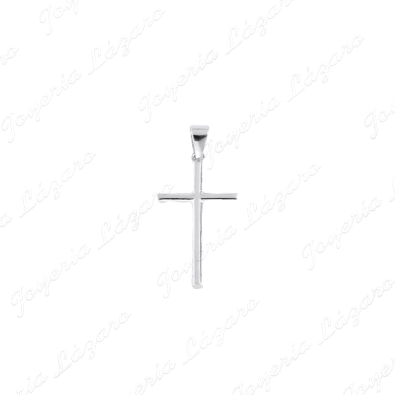 CRUZ PLATA TUBO LISO MEDIANA
