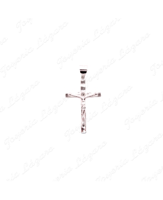 CRUZ PLATA CON CRISTO 21X17MM