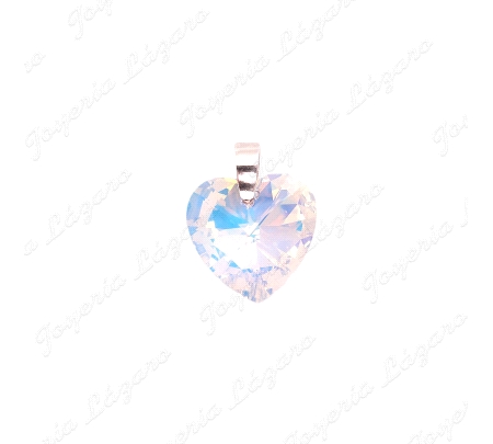 COLGANTE GR. PLATA CORAZON C. SWAROVSKI UNICO GRANDE