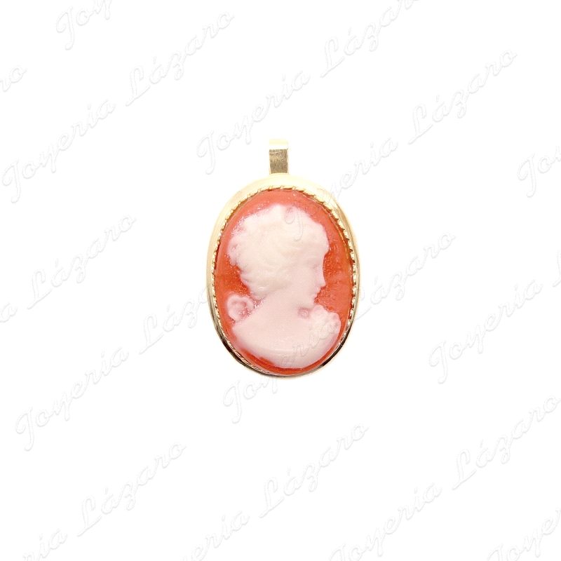 COLGANTE GR. PLATA CHAPADA ORO CAMAFEO 26X34