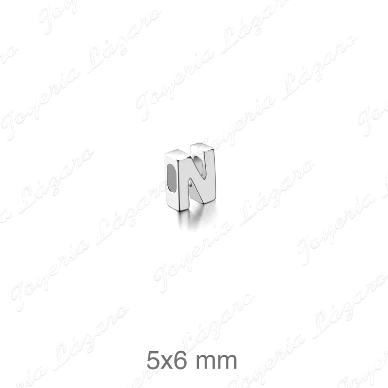 COLGANTE PLATA LETRA N 5X6MM
