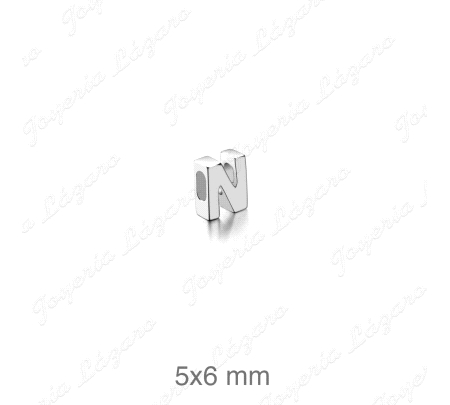COLGANTE PLATA LETRA N 5X6MM