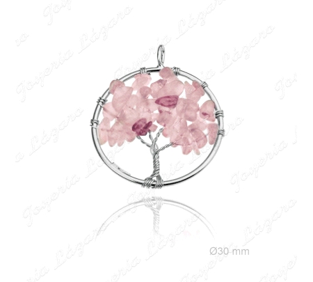 COLGANTE PLATA ARBOL VIDA PIEDRA NATURAL