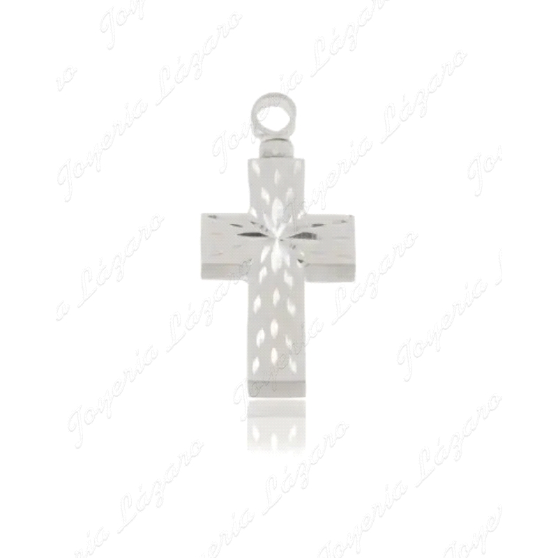 COLGANTE PLATA GUARDACENIZAS CRUZ TALLADA