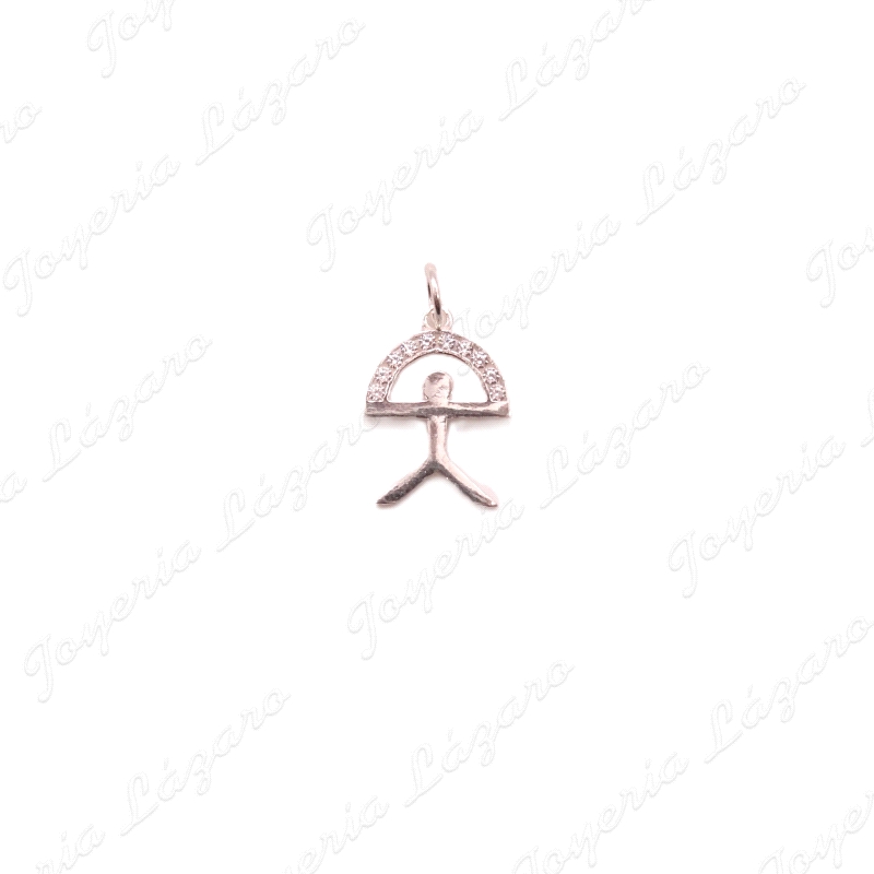 COLGANTE PLATA INDALO ARCO CIRCONITAS, VARIOS COLORES