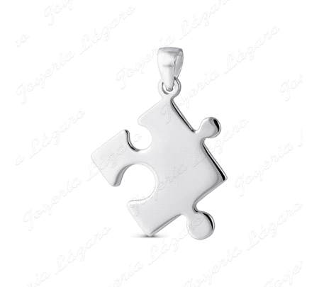 COLGANTE PLATA RODIADO PUZZLE 15MM