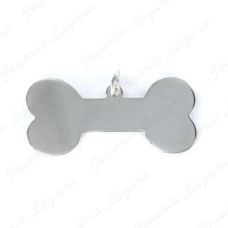COLGANTE PLATA HUESO LISO DE 20 MM CON ASA