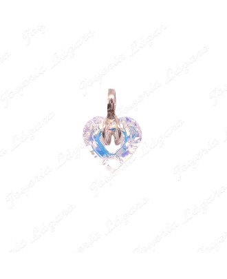 PLATA COLG. SWAROVSKI CORAZON TALADRO 17