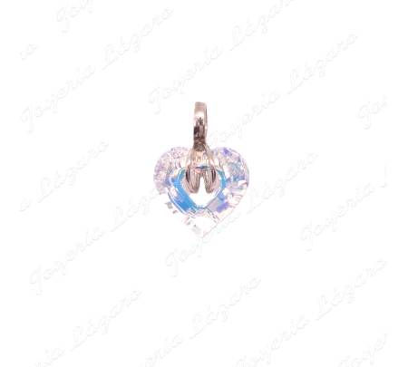 PLATA COLG. SWAROVSKI CORAZON TALADRO 17