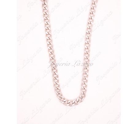 CADENA PLATA BARBADA CIERRE ESLABON