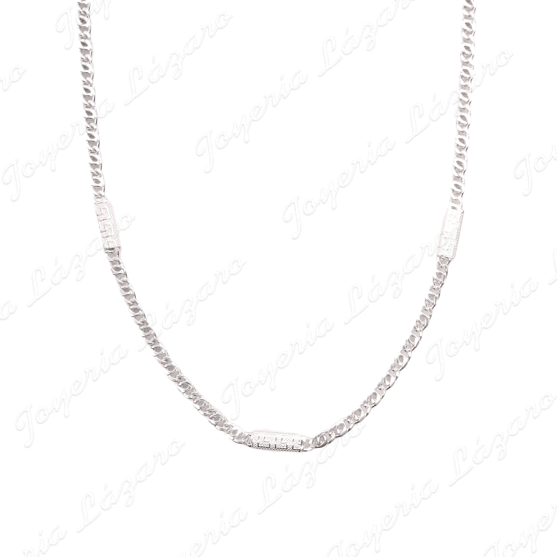 CADENA 60 CM. PLATA  TRAMOS GRECA