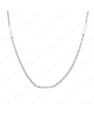 CADENA 60 CM. PLATA MIXTA PLACAS GRECA