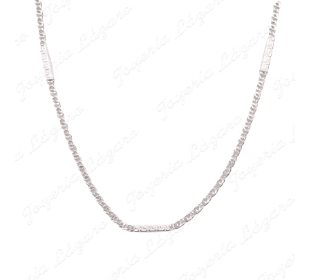 CADENA 60 CM. PLATA MIXTA PLACAS GRECA