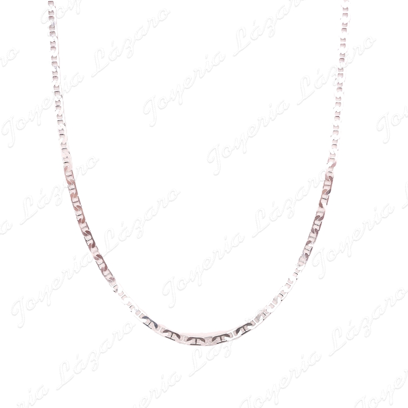 CADENA 50 CM. PLATA ESLABON BARCO PLANO 3MM MACIZA