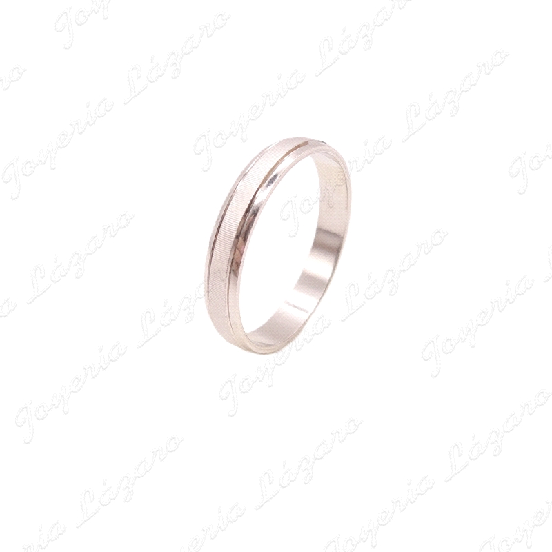 ALIANZA PLATA 4MM RODIADA CENTRO RAYADO