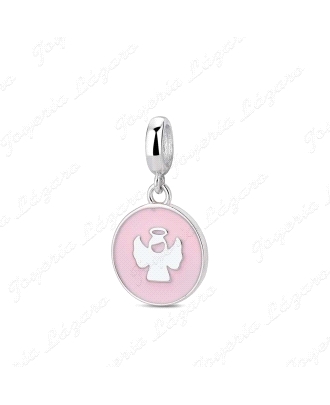 ABALORIO PLATA A TU LADO DISCO ESMALTADO ANGEL