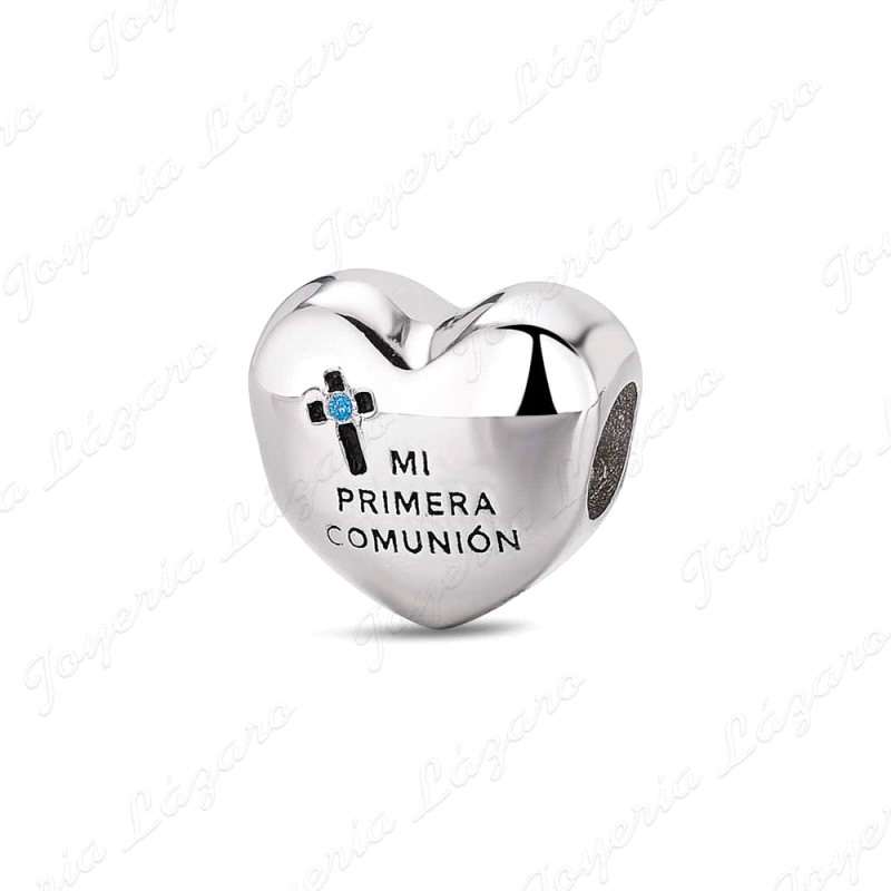 ABALORIO PLATA A TU LADO CORAZON PRIMERA COMUNION