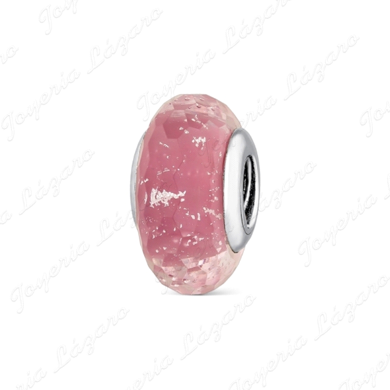 PLATA ABALORIO MURANO PRISMA ROSA