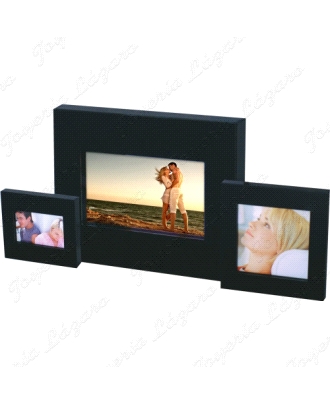 VARIOS ARTICULO DE REGALO MARCO MULTIPLE 3 FOTOS COLOR MARRON