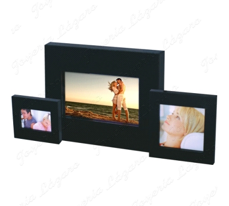 VARIOS ARTICULO DE REGALO MARCO MULTIPLE 3 FOTOS COLOR MARRON