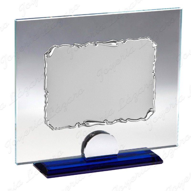 PLACA CONMEMORATIVA CRISTAL 22X18.5 CHAPA16X12