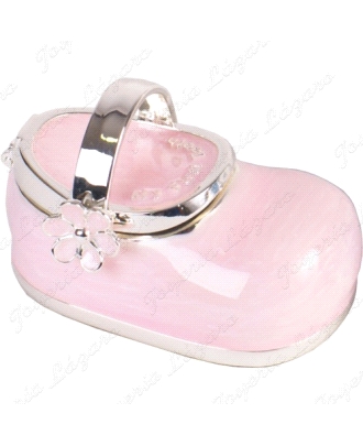 CAJITA DE DIENTES PLATEADA ESMALTADA ROSA 6X4X4CM