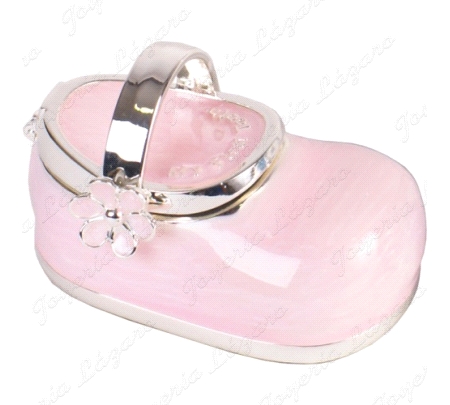 CAJITA DE DIENTES PLATEADA ESMALTADA ROSA 6X4X4CM