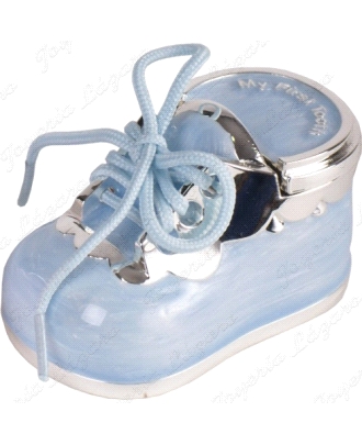 CAJITA DE DIENTES PLATEADA ESMALTADA 6X4X4CM AZUL