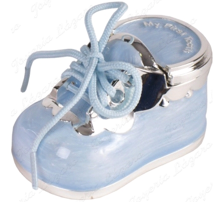 CAJITA DE DIENTES PLATEADA ESMALTADA 6X4X4CM AZUL
