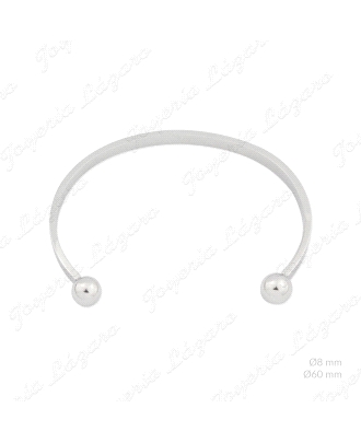 PULSERA ACERO BRAZALETE TABLA ABIERTO BOLAS EN PUNTAS