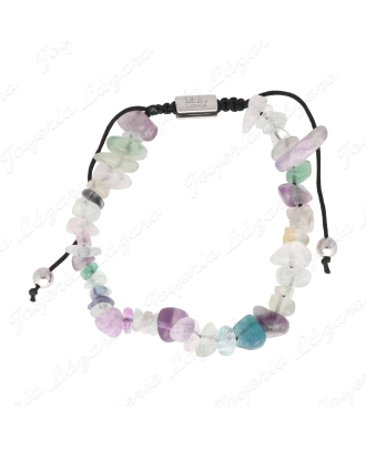 PULSERA ACERO CUARZO AMATISTAS