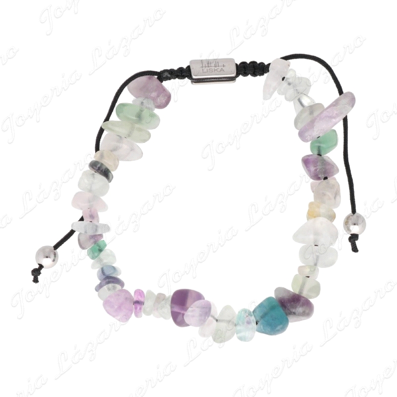 PULSERA ACERO CUARZO AMATISTAS