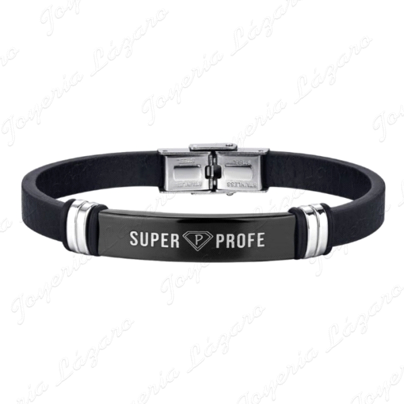 PULSERA ACERO/PIEL SUPER PROFE
