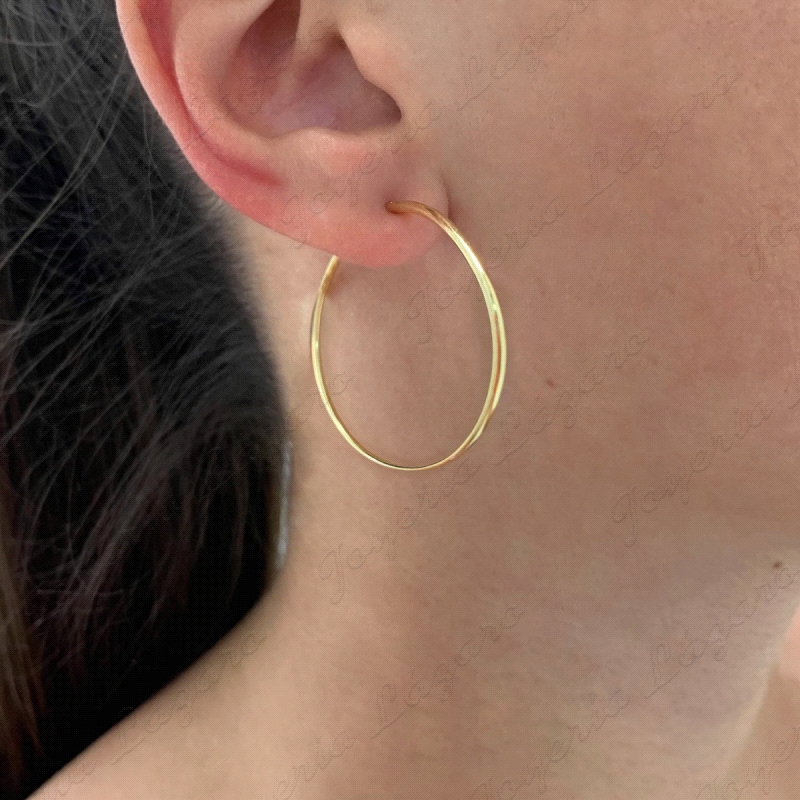 PEND. AROS ACERO DORADO 15X25MM