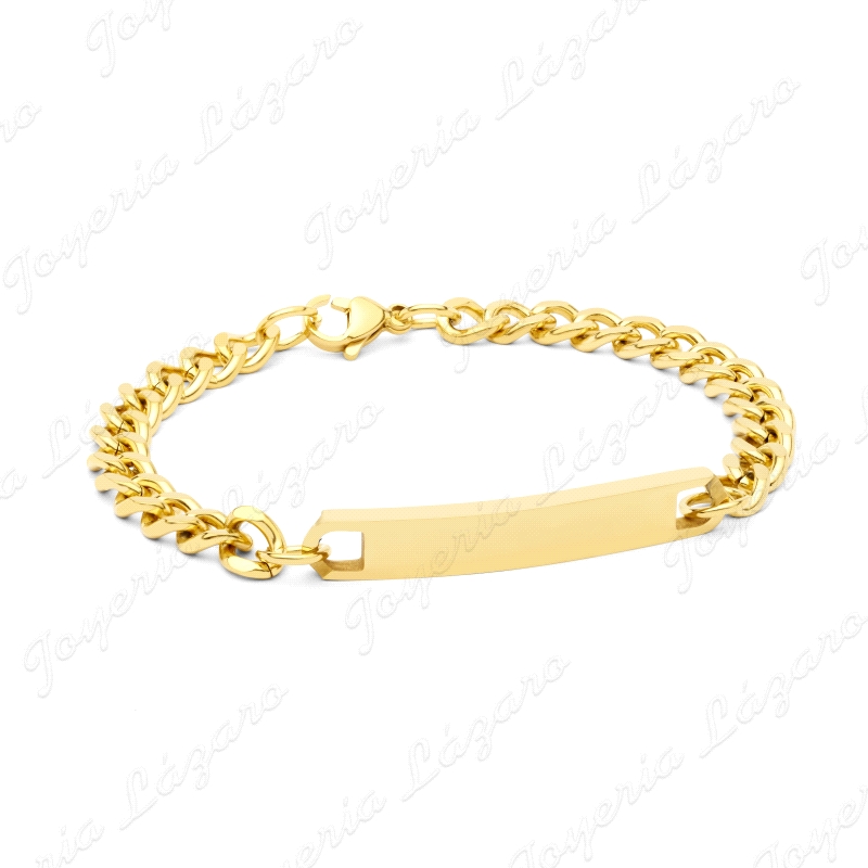NOWLEY ACERO PULSERA URBAN PLACA DORADA