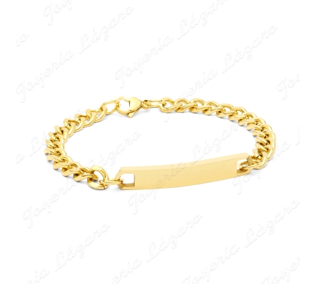 NOWLEY ACERO PULSERA URBAN PLACA DORADA