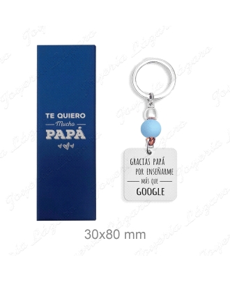 LLAVERO ACERO GRACIAS PAPA POR ENSEÑARME MAS QUE GOOGLE