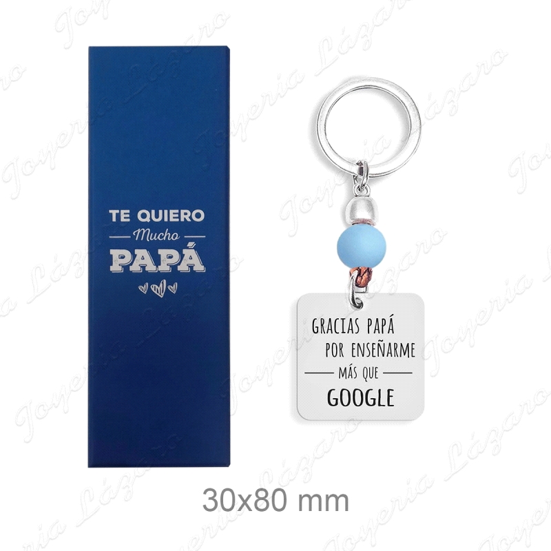 LLAVERO ACERO GRACIAS PAPA POR ENSEÑARME MAS QUE GOOGLE