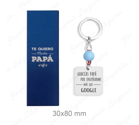 LLAVERO ACERO GRACIAS PAPA POR ENSEÑARME MAS QUE GOOGLE