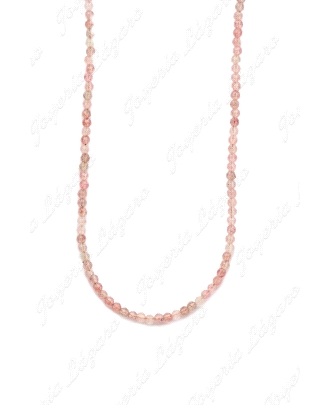 GARGANTILLA ACERO DORADO  PIEDRAS NATURALES ROSA
