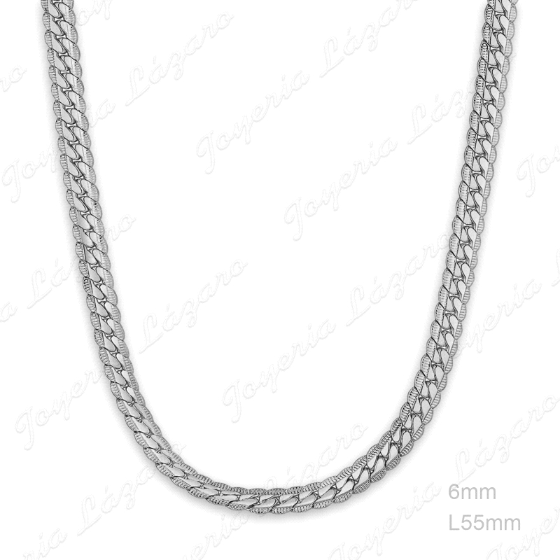 CADENA 55 CM. ACERO CUBANA 6MM