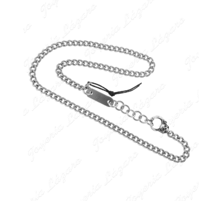 ACERO CADENA 50 CM.CANDADO CALAVERA PLACA