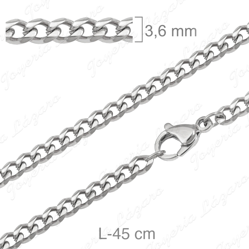 CADENA 45 CM. ACERO BARBADA 3.6MM