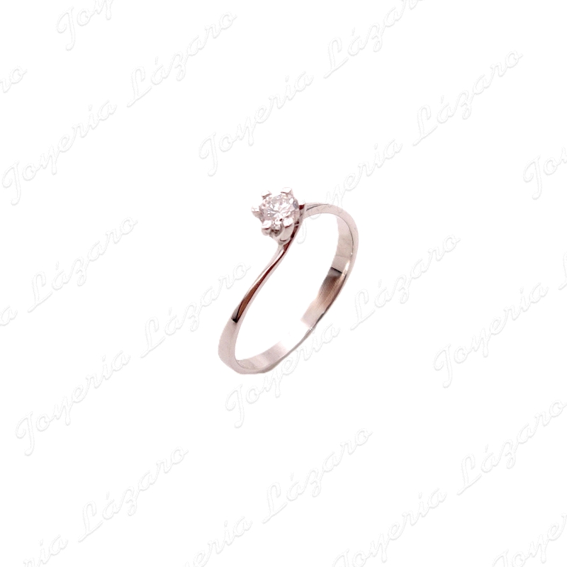 SORTIJA ORO 18KT BLANCO OCASION SOLITARIO  6 GARRAS