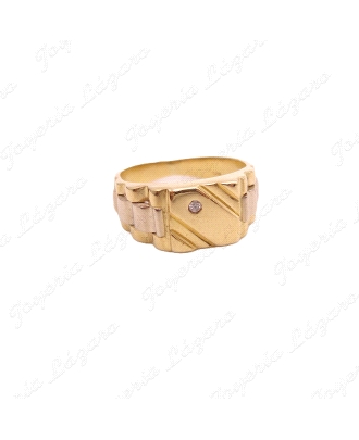 SORTIJA ORO 18KT SELLO SEMINUEVO BICOLOR+ CIRCO