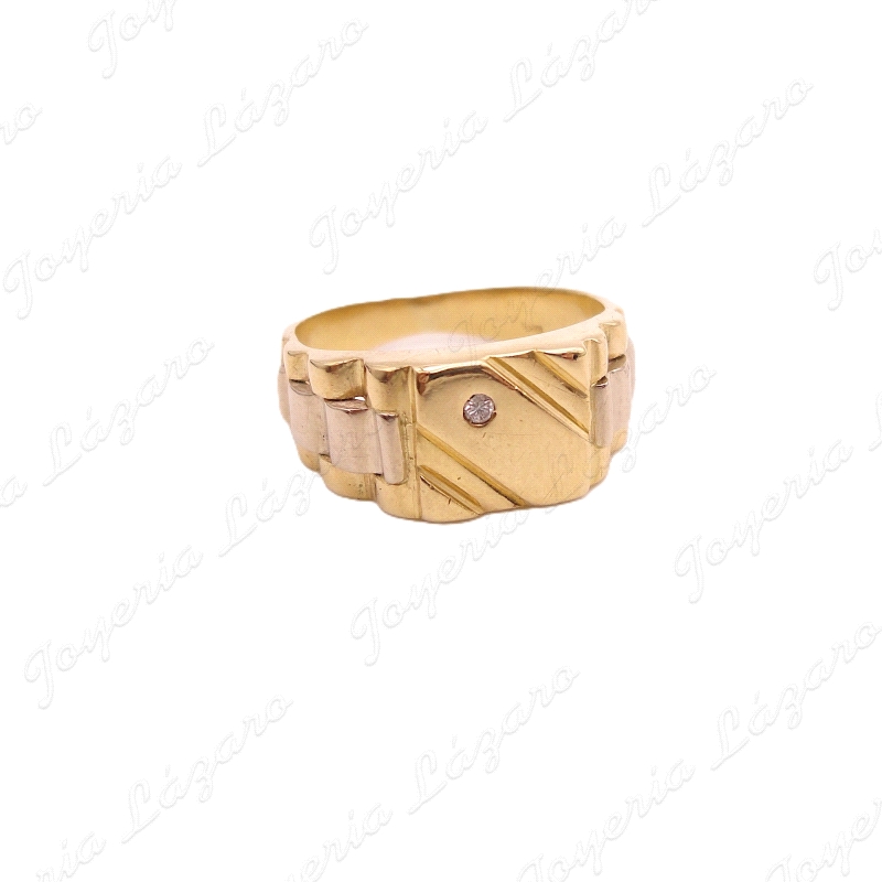 SORTIJA ORO 18KT SELLO SEMINUEVO BICOLOR+ CIRCO