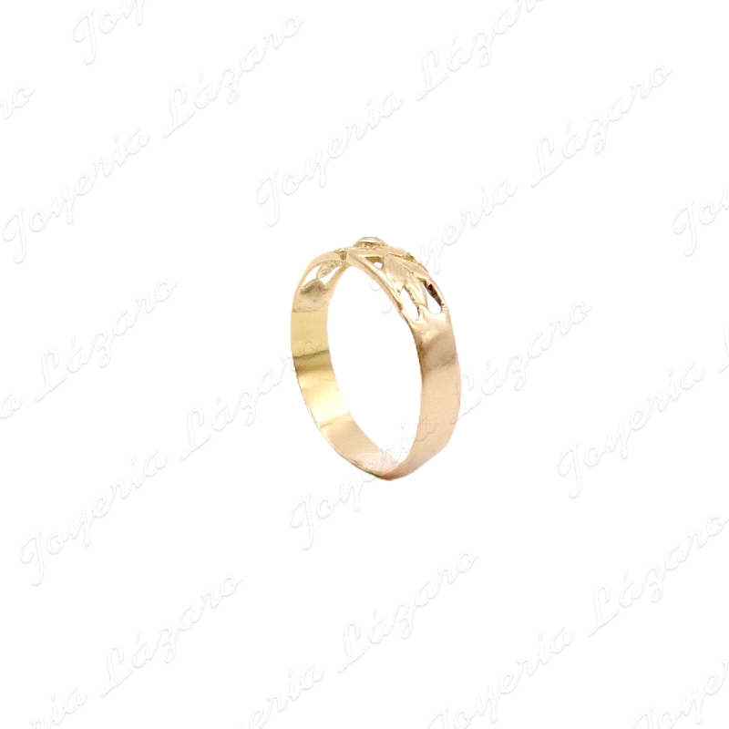 SORTIJA ORO 18KT OCASION FLOR CIRCO PETALOS CALADOS