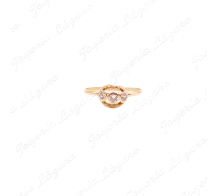 SORTIJA ORO 18KT OCASION 3 CIRCOS LIGERO