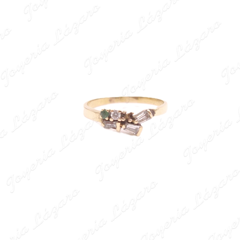 SORTIJA ORO 18KT OCASION 3 CIRCO BAGUETTE