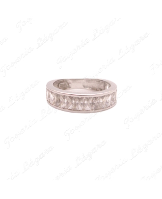 SORTIJA ORO 18KT BLANCO OCASION, 1/2 ALIANZA CIRCO BAGUETTE EN CARRIL